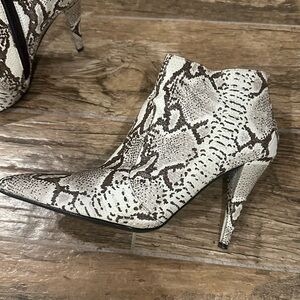 Colin Stuart Snakeskin Ankle Booties